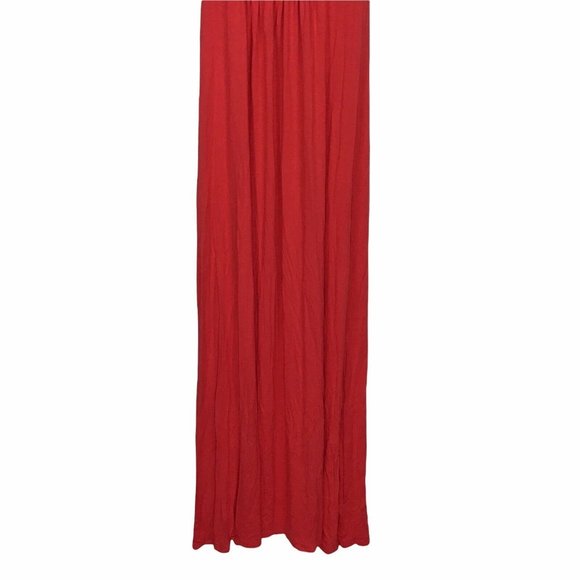 Loveappella V-Neck Jersey Long Maxi Dress Empire Waist V-neck Pink Womens Small - Picture 4 of 7